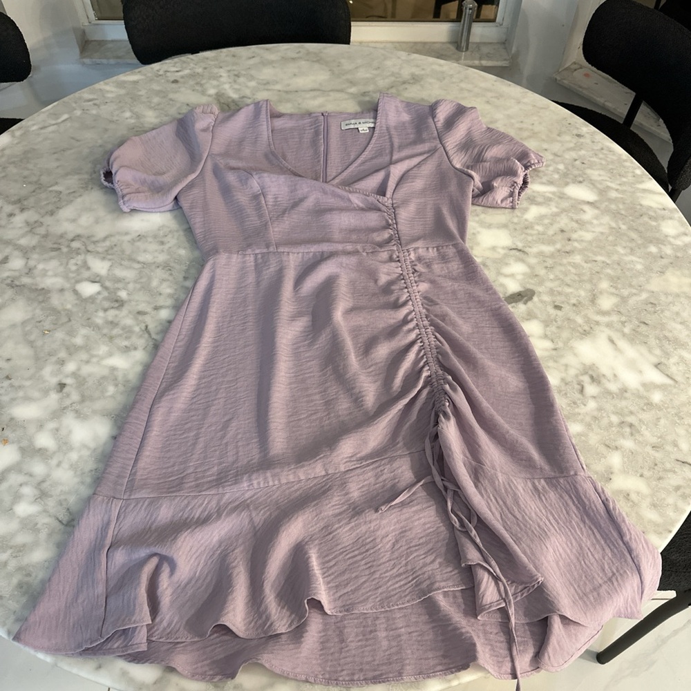 Purple dress with spaghetti tie